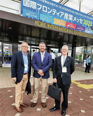 Pictured: Jim Plump, Seymour Mayor Matt Nicholson and Paul Roland, who currently heads up the Japan office for the State of Indiana.